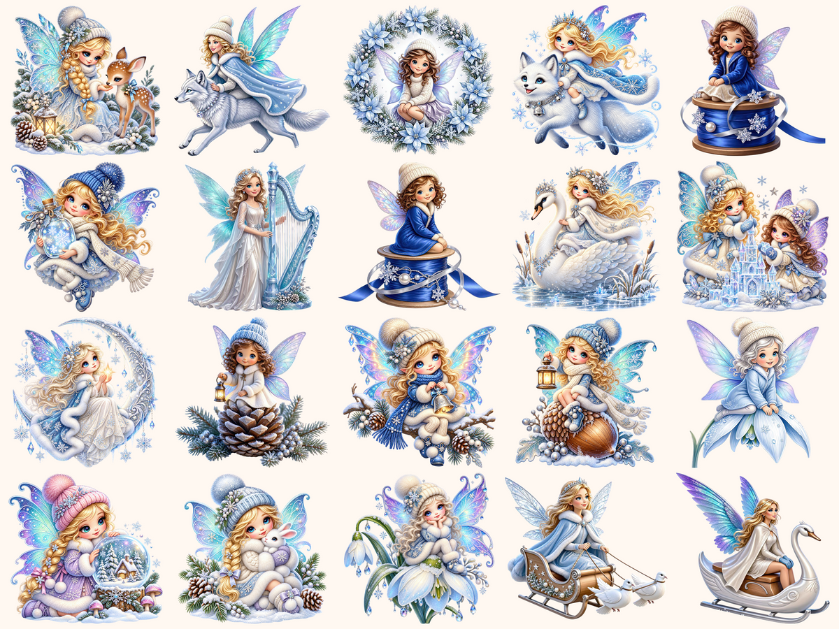 Winter Fairies Clipart