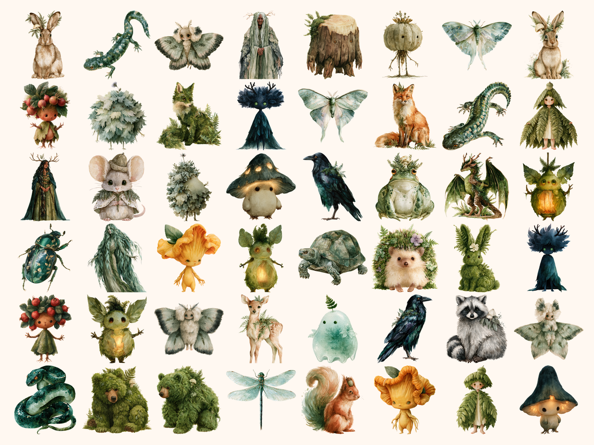 Forest Spirits Watercolor Clipart