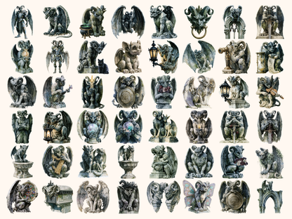 Gargoyles Watercolor Clipart