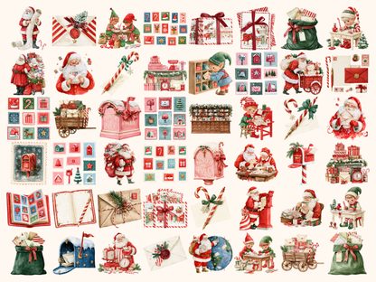 Santa’s Post Office Watercolor Clipart