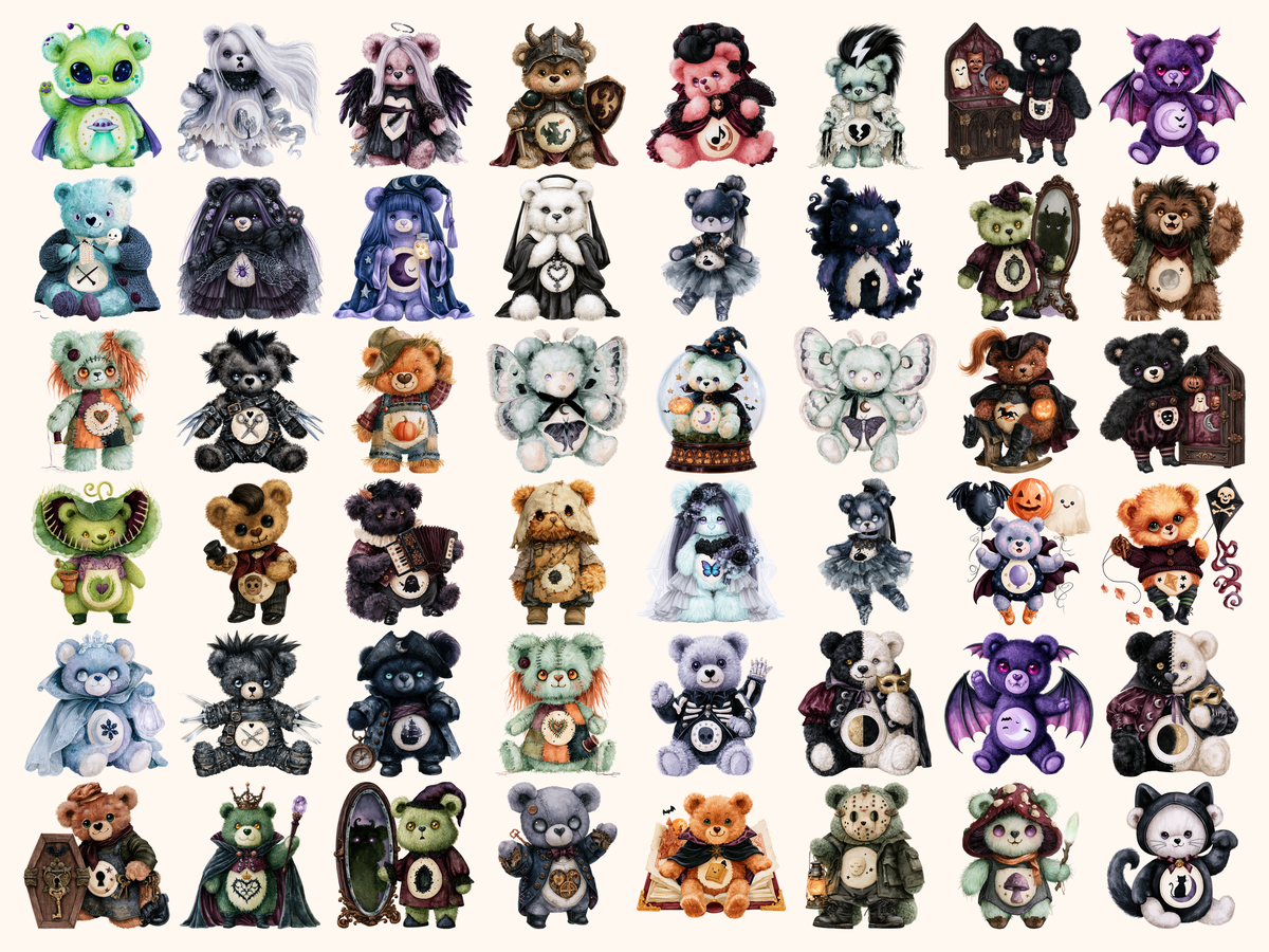 Scare Bears Watercolor Clipart — listing preview 6