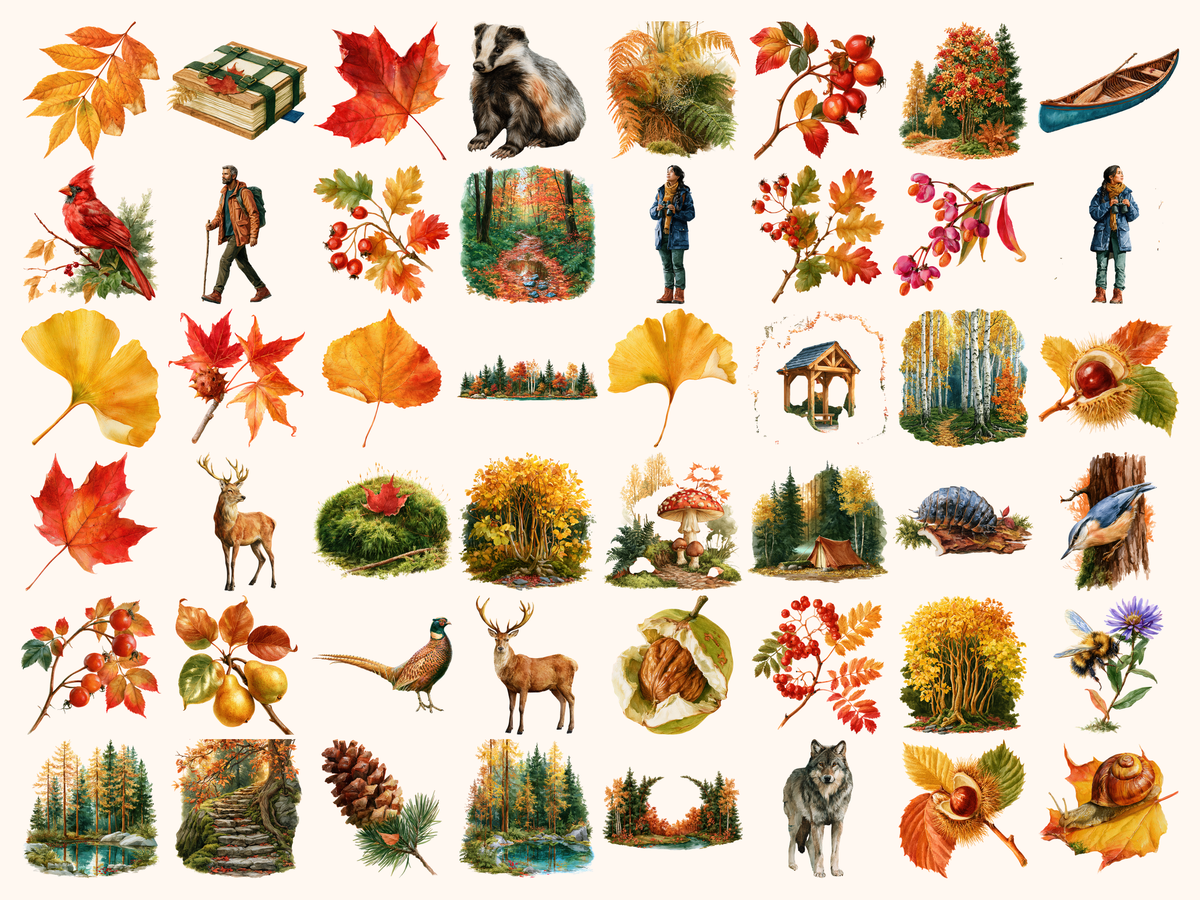 Autumn Forests Watercolor Clipart