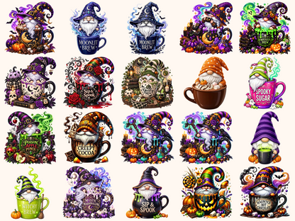 Halloween Cup Gnomes Clipart