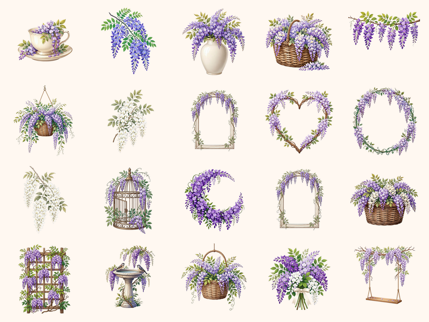 Wisteria Flowers Clipart