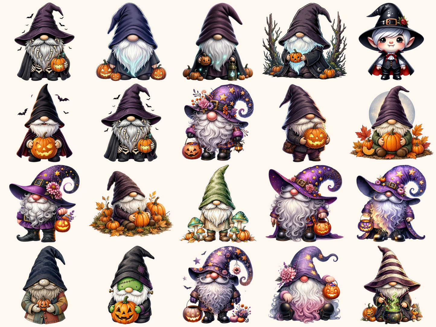 Halloween Gnomes Clipart