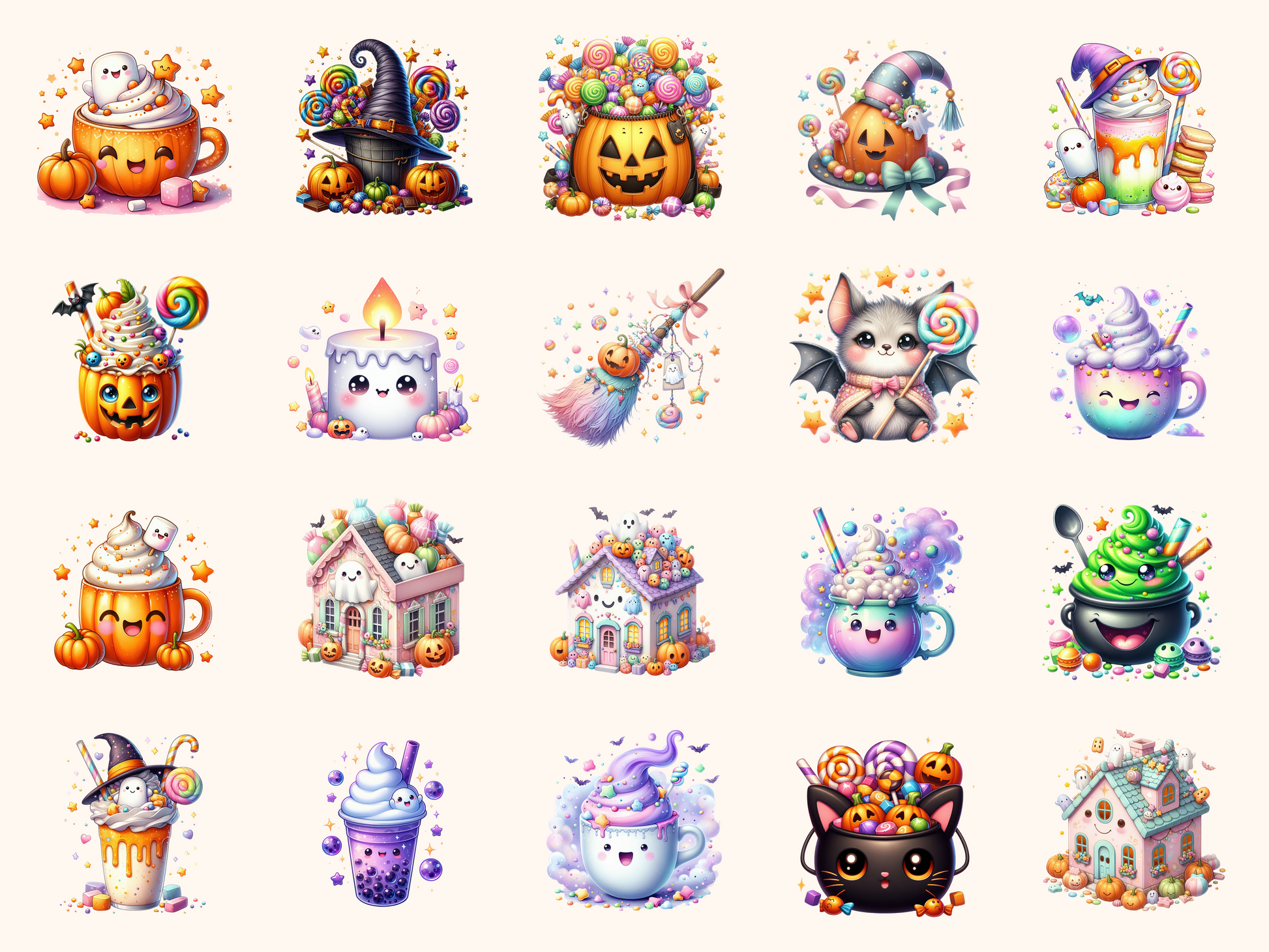 Cute Kawaii Halloween Clipart