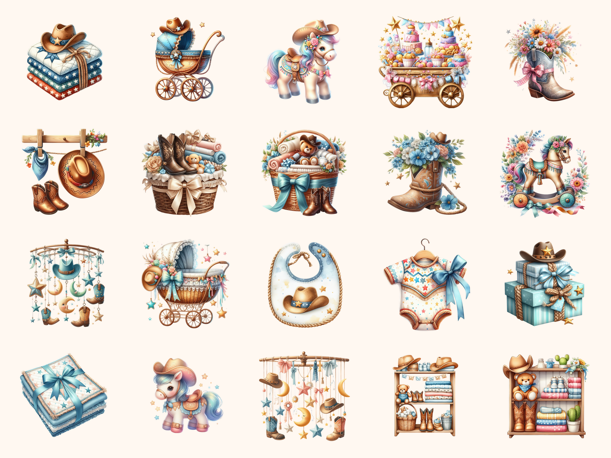 Cowboy Baby Shower Clipart
