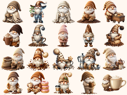 Coffee Gnomes Clipart