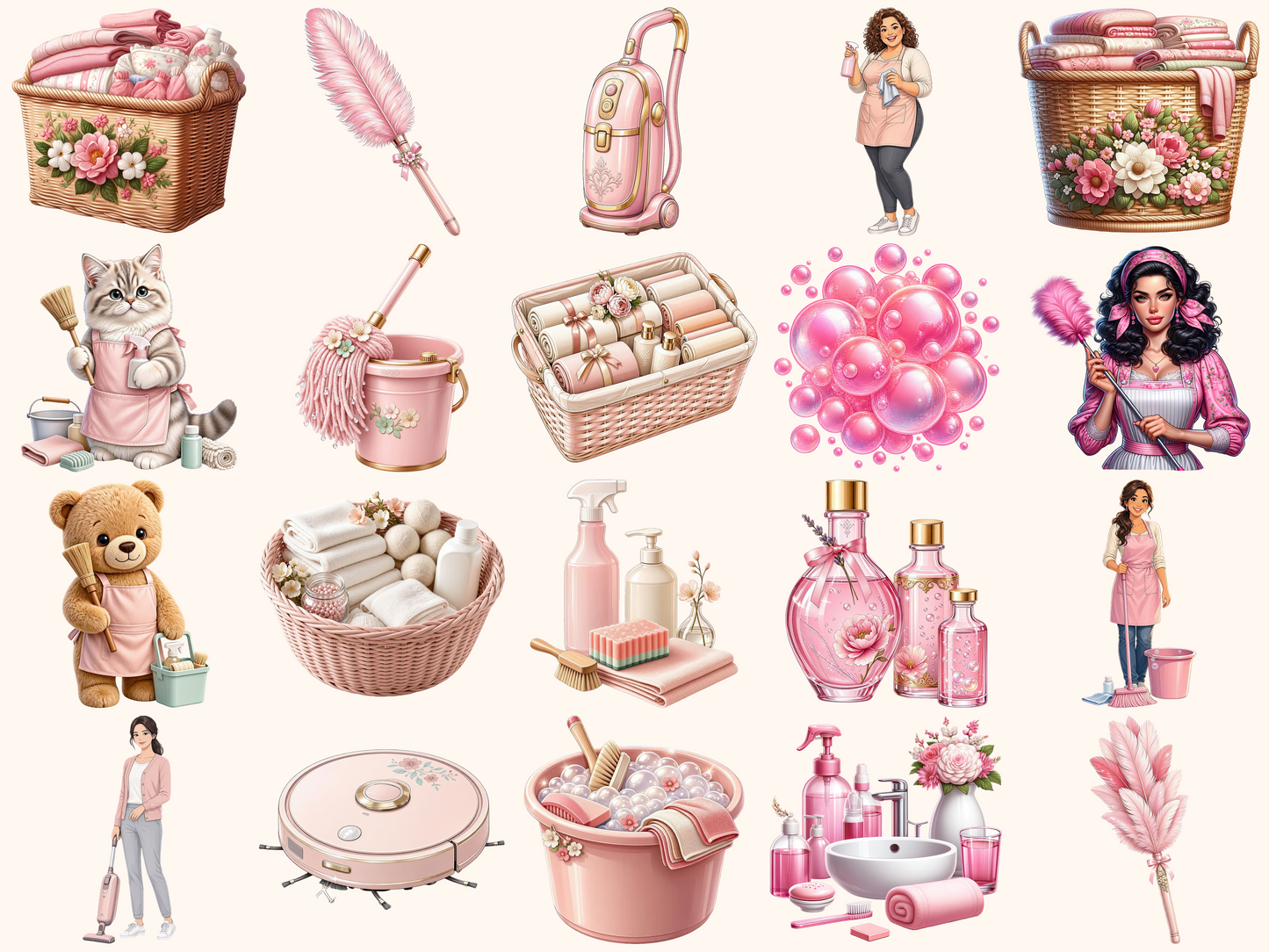 Pink Cleaning Clipart