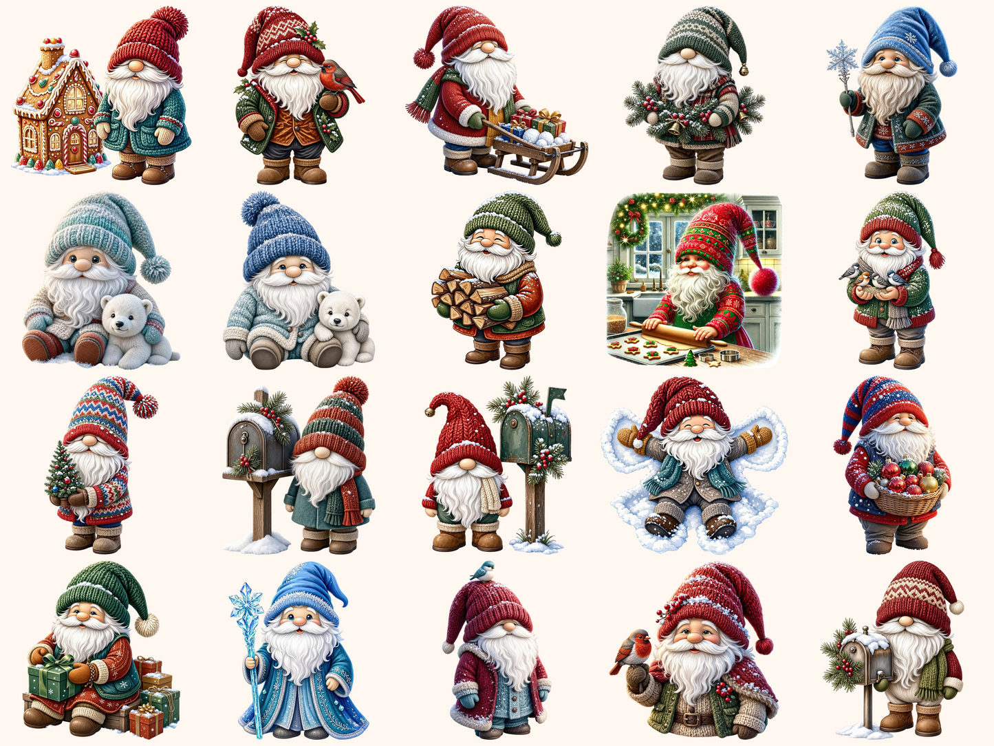 Winter Gnomes Clipart