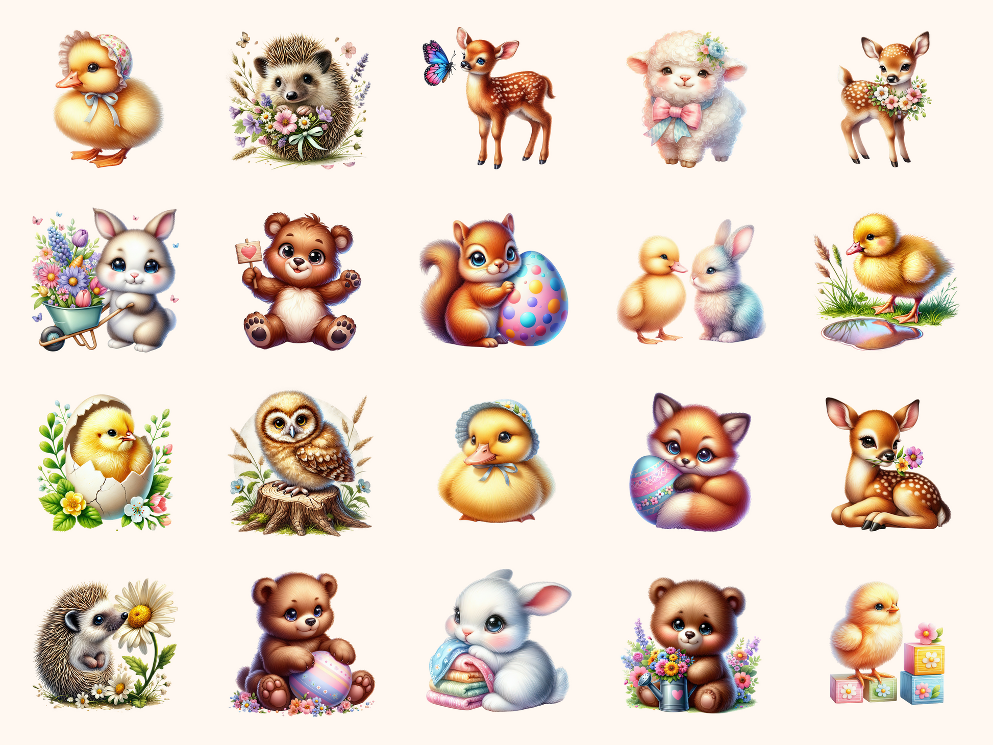 Spring Baby Animals Clipart