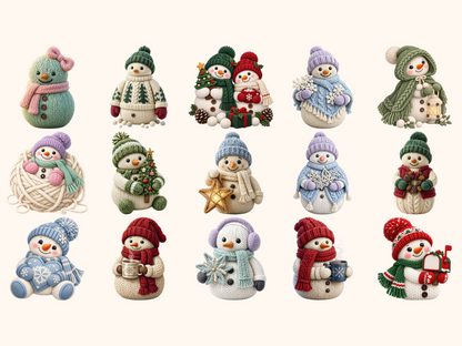 Knitted Snowman Clipart
