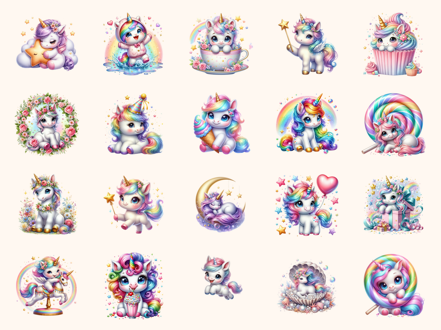 Little Unicorns Clipart