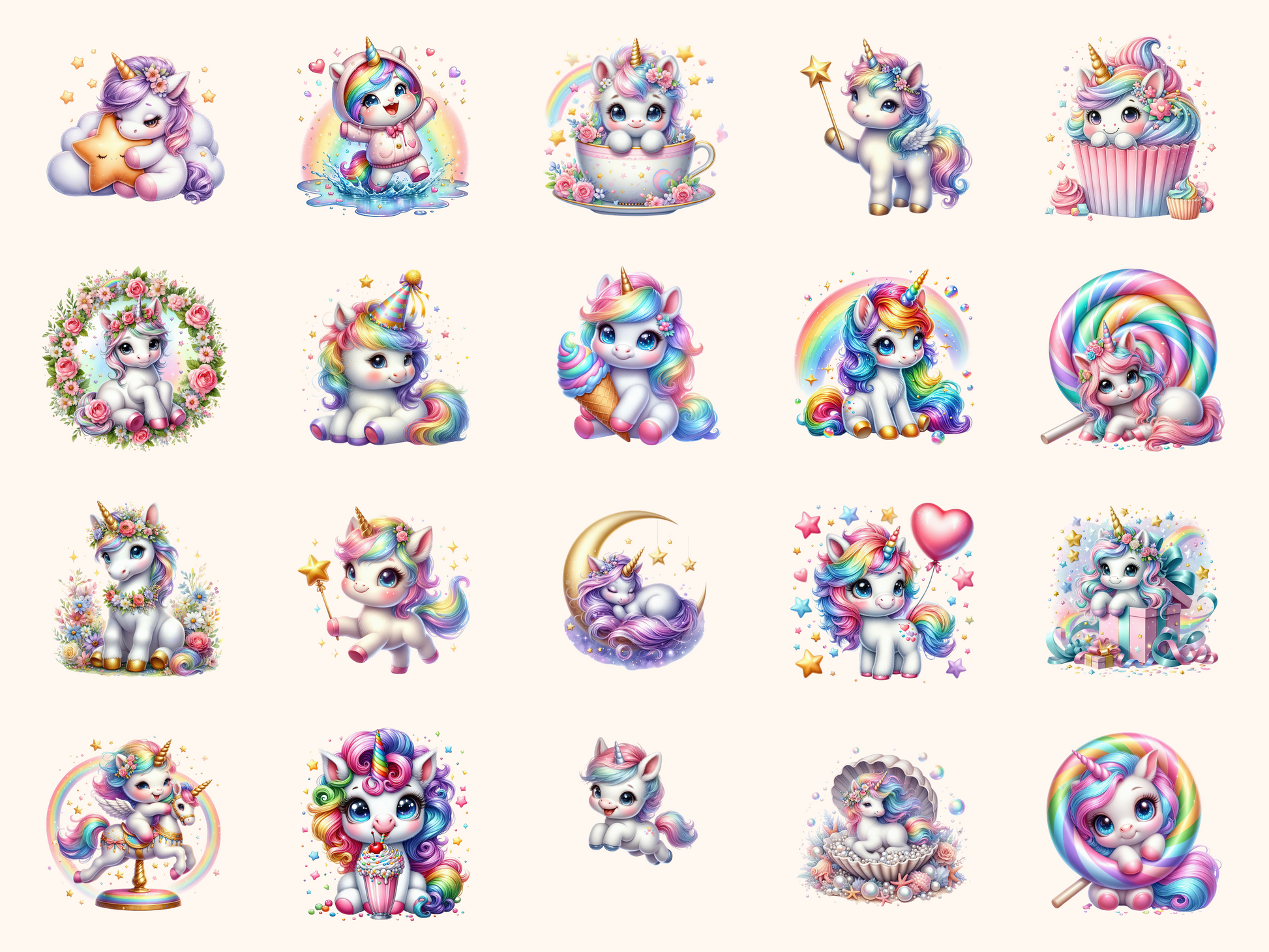 Little Unicorns Clipart
