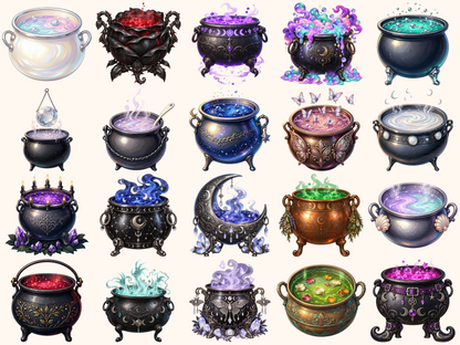 Witch Cauldrons Clipart