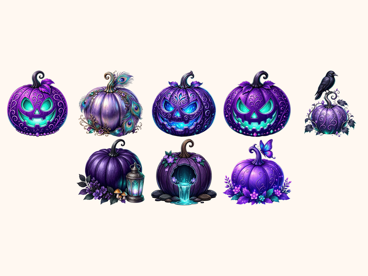 Violet Pumpkins Clipart