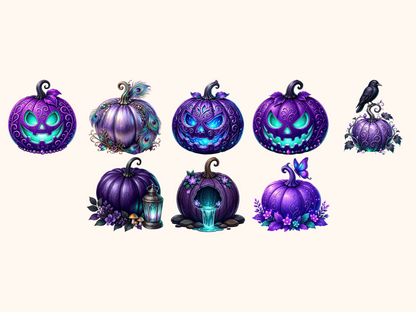 Violet Pumpkins Clipart