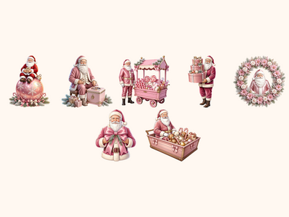 Pink Santa Claus Clipart