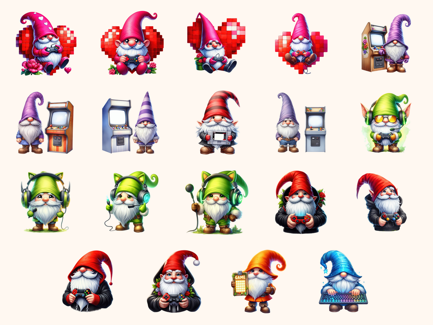 Gamer Gnomes Clipart