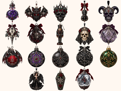 Gothic Christmas Ornaments Clipart — listing preview 7