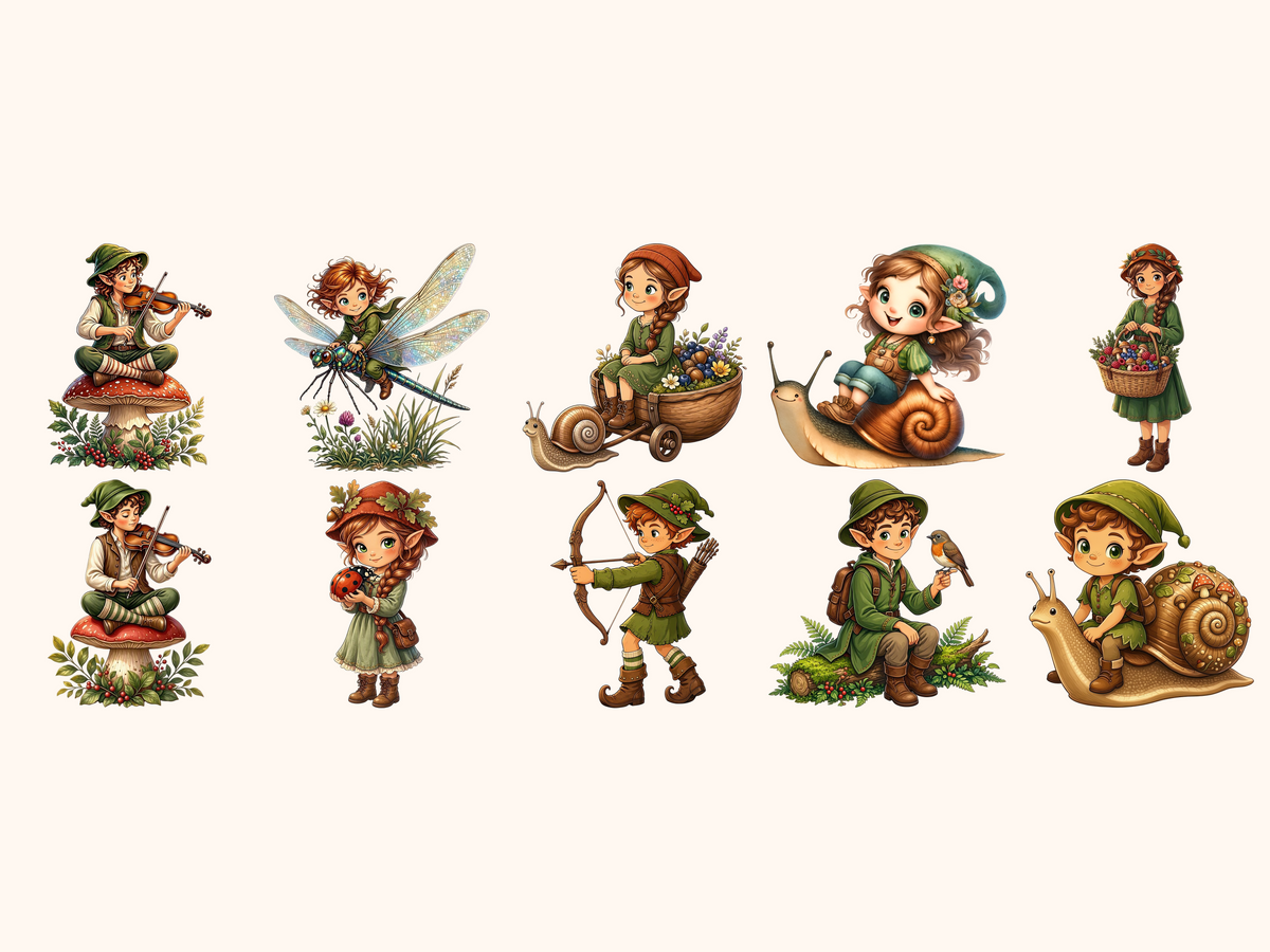 Woodland Elves Clipart