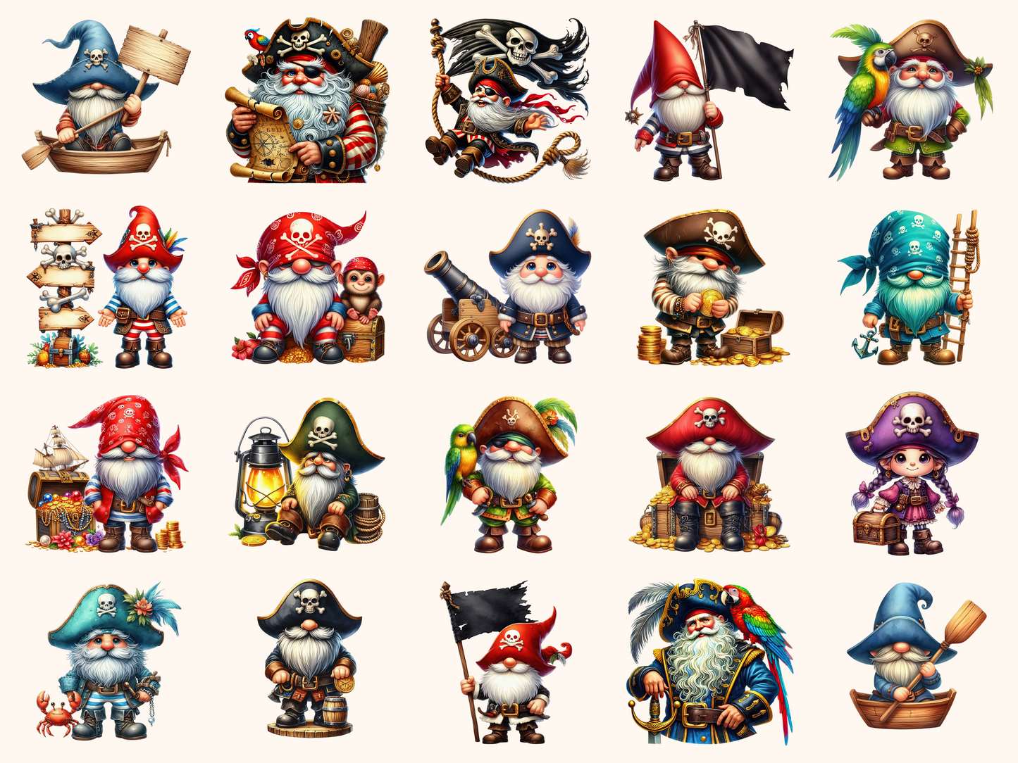 Pirate Gnomes Clipart