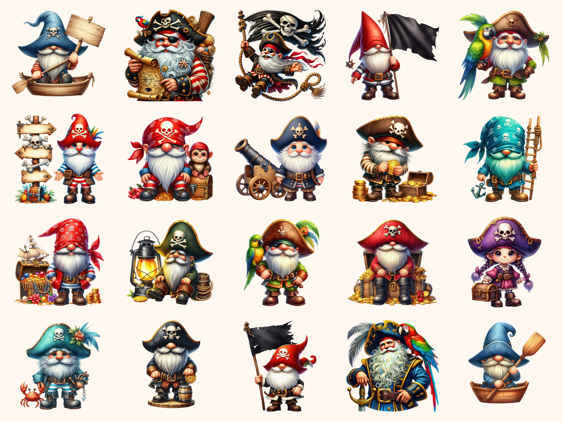 Pirate Gnomes Clipart