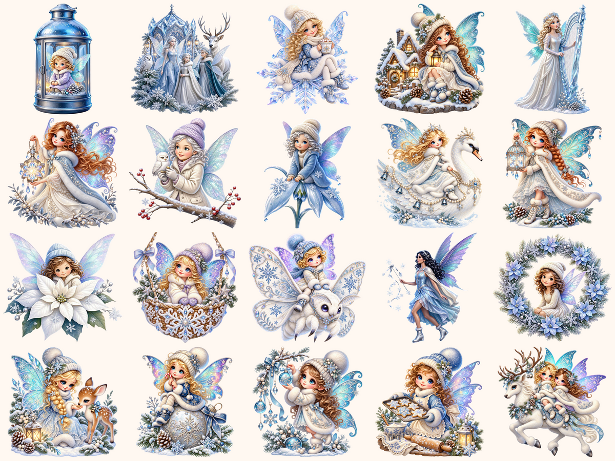 Winter Fairies Clipart