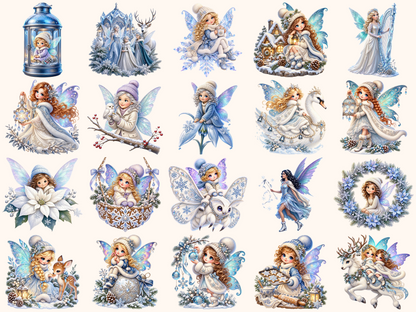 Winter Fairies Clipart
