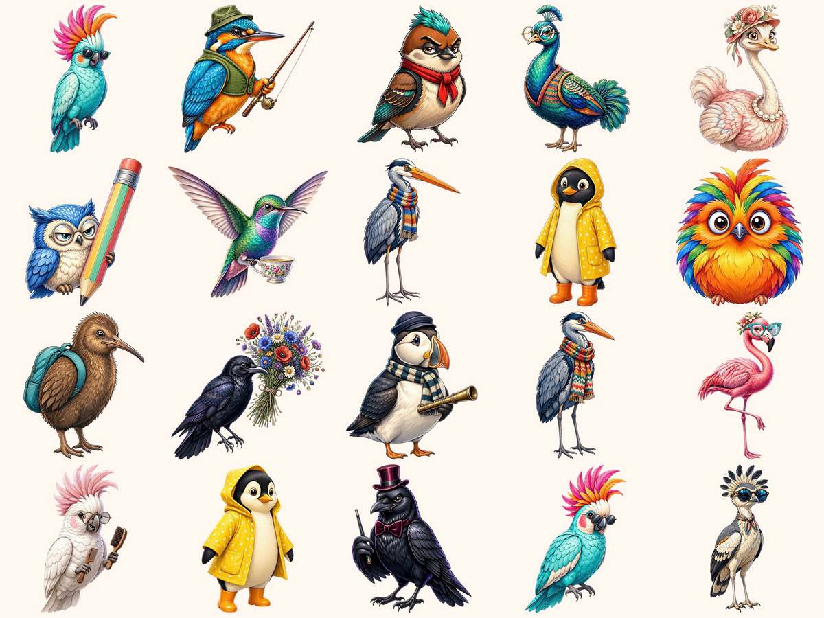 Quirky Birds Clipart