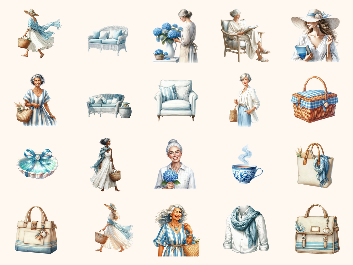 Coastal Grandmother Clipart