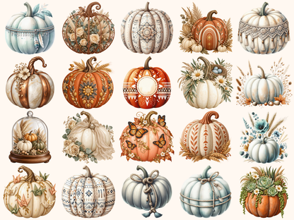 Boho Pumpkins Clipart — listing preview 7