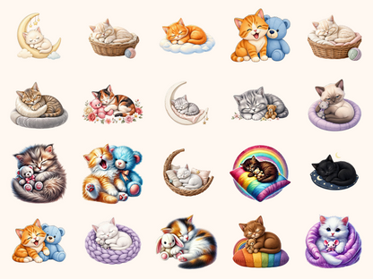 Sleepy Cats Clipart