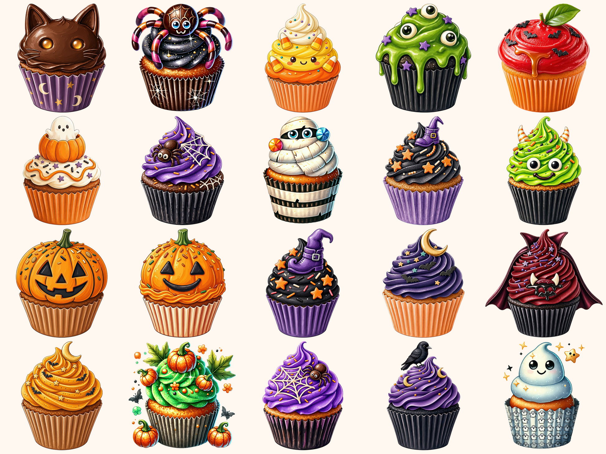 Halloween Cupcakes Clipart