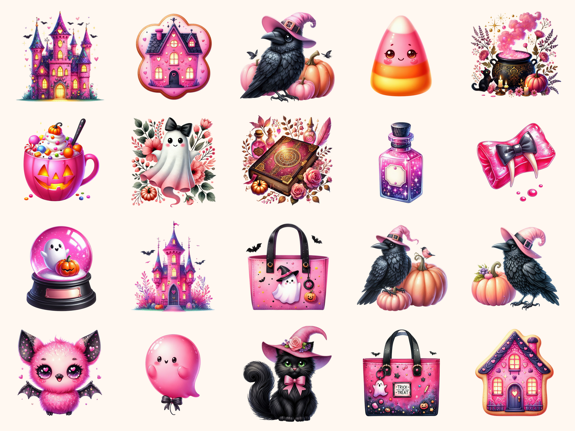 Pink Halloween Clipart