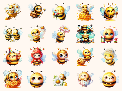Cute Bees Clipart