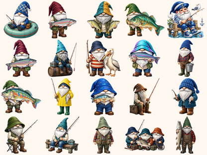 Fisher Gnomes Clipart