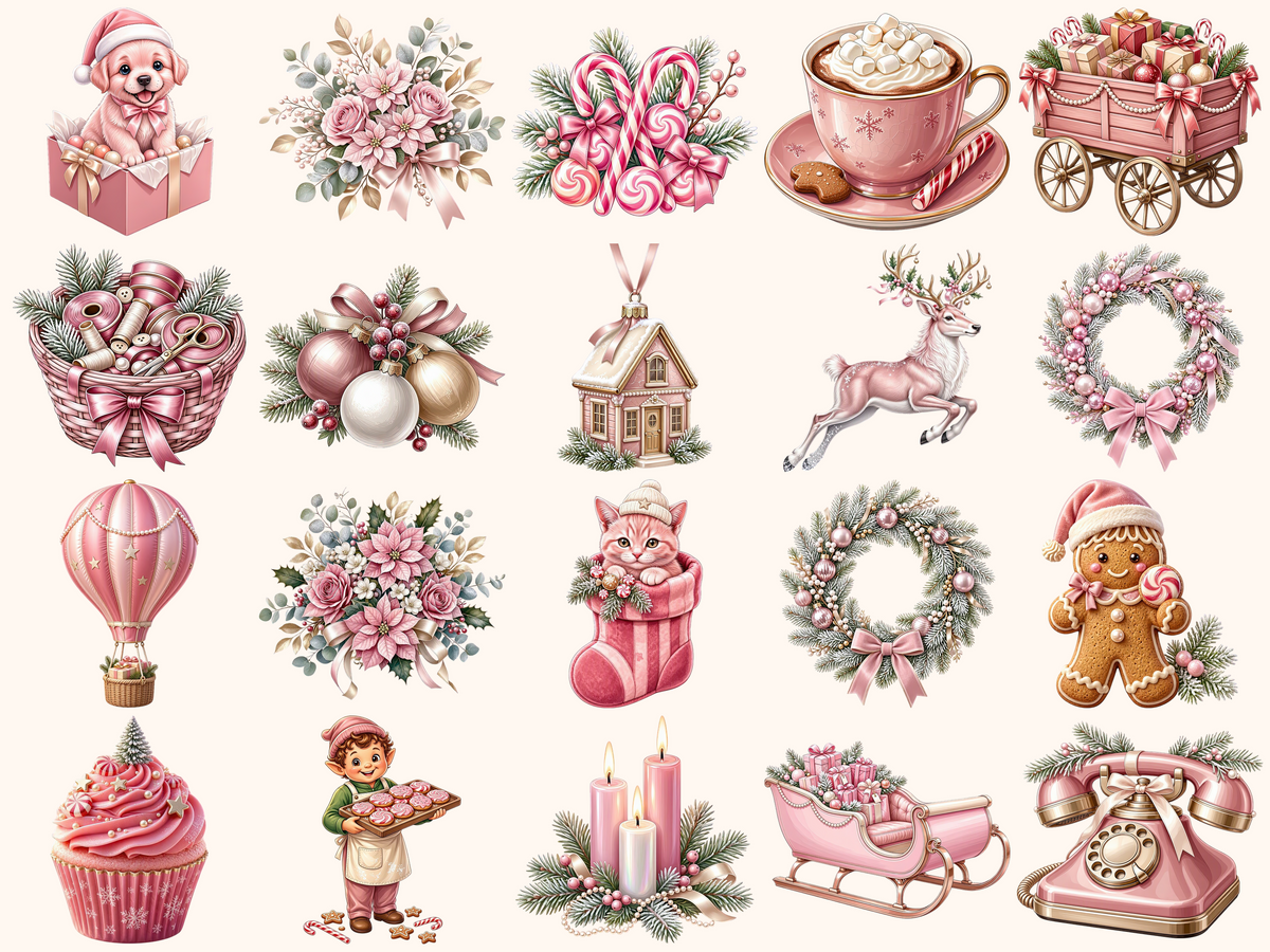 Pink Christmas Clipart