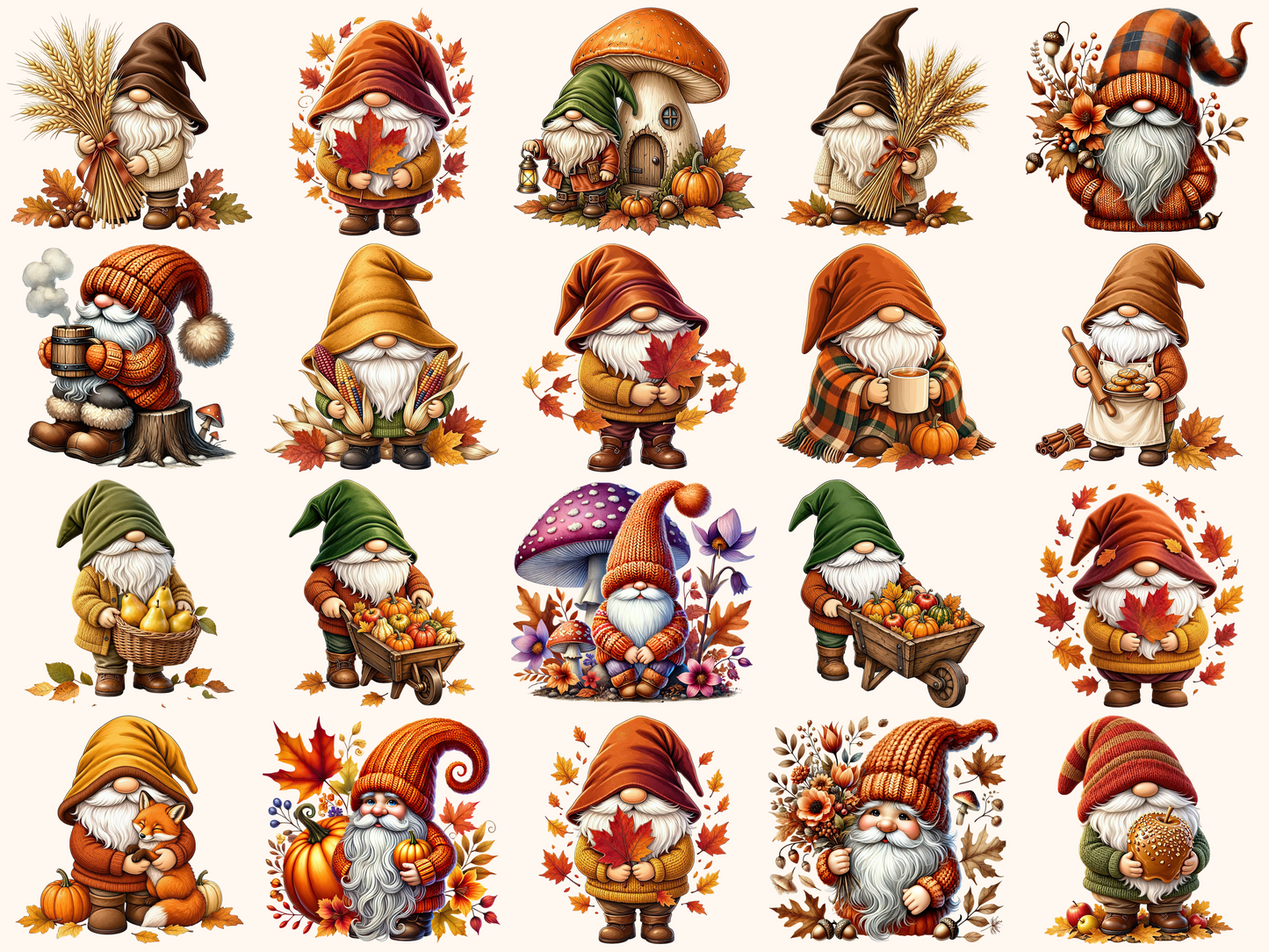 Autumn Gnomes Clipart