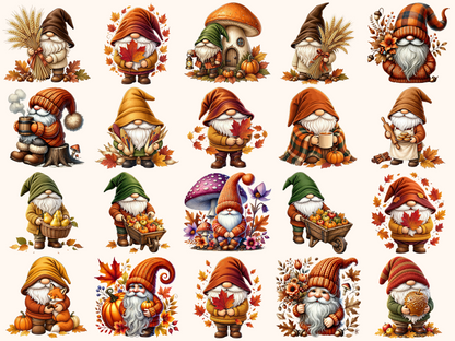 Autumn Gnomes Clipart