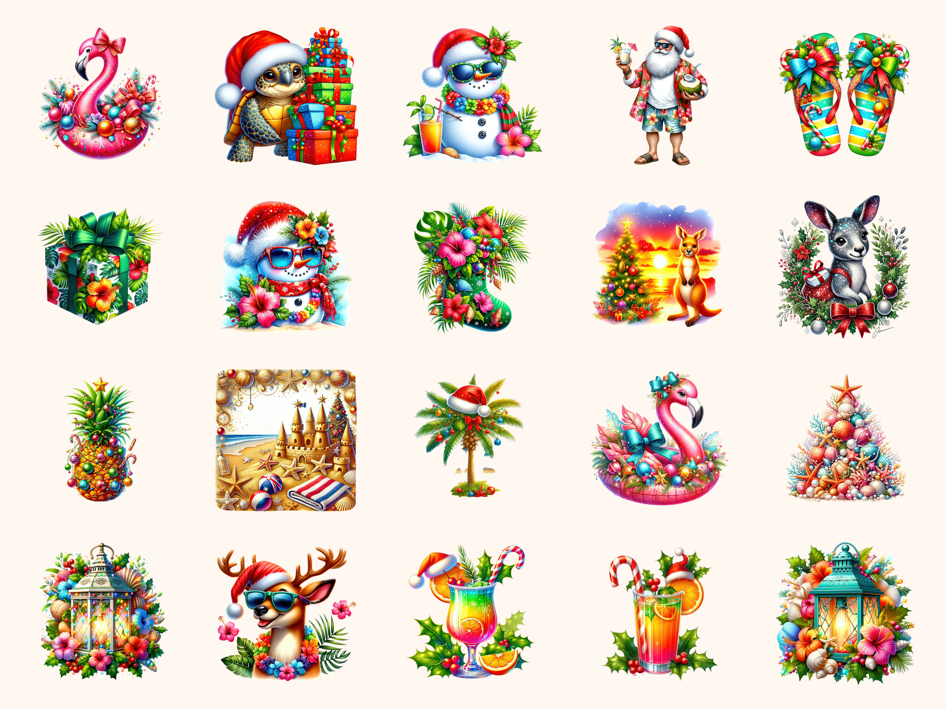 Tropical Christmas Clipart