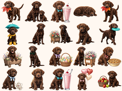 Brown Labradors Clipart