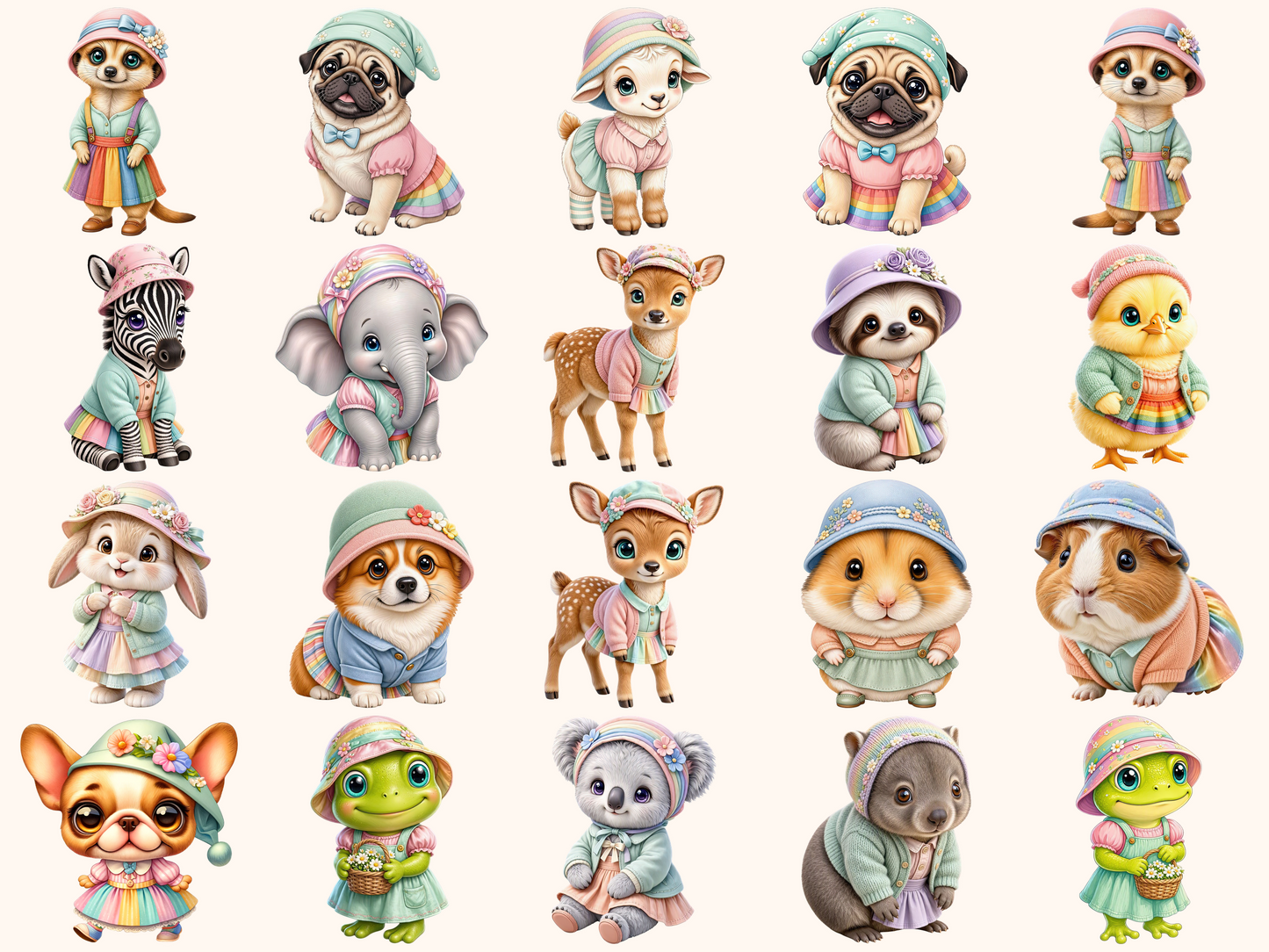 Colorful Animals Clipart