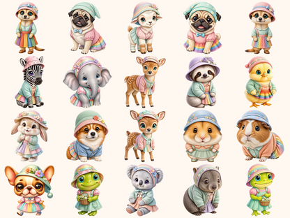 Colorful Animals Clipart