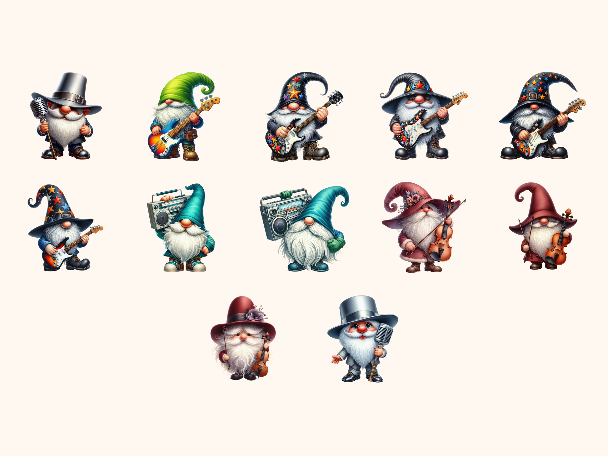 Musical Gnomes Clipart