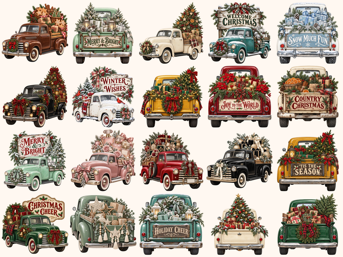 Christmas Trucks Clipart