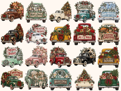 Christmas Trucks Clipart