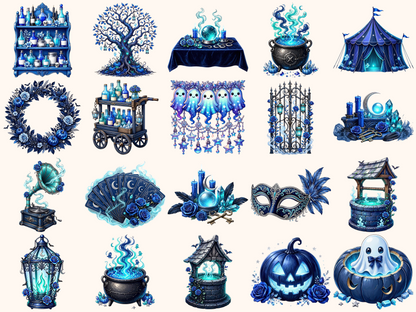 Blue Halloween Clipart