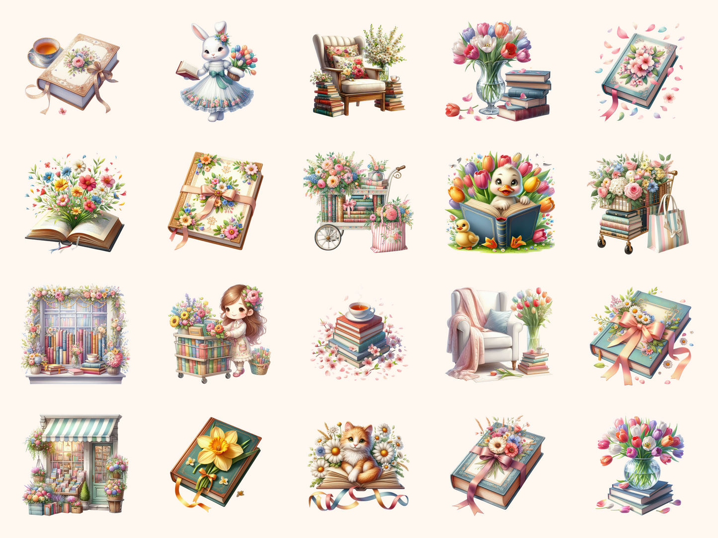 Spring Bookstore Clipart