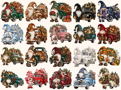 Christmas Truck Gnomes Clipart — listing preview 7
